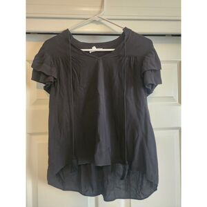 a loves a Ruffle Sleeve Tassel Tie Blouse Size S